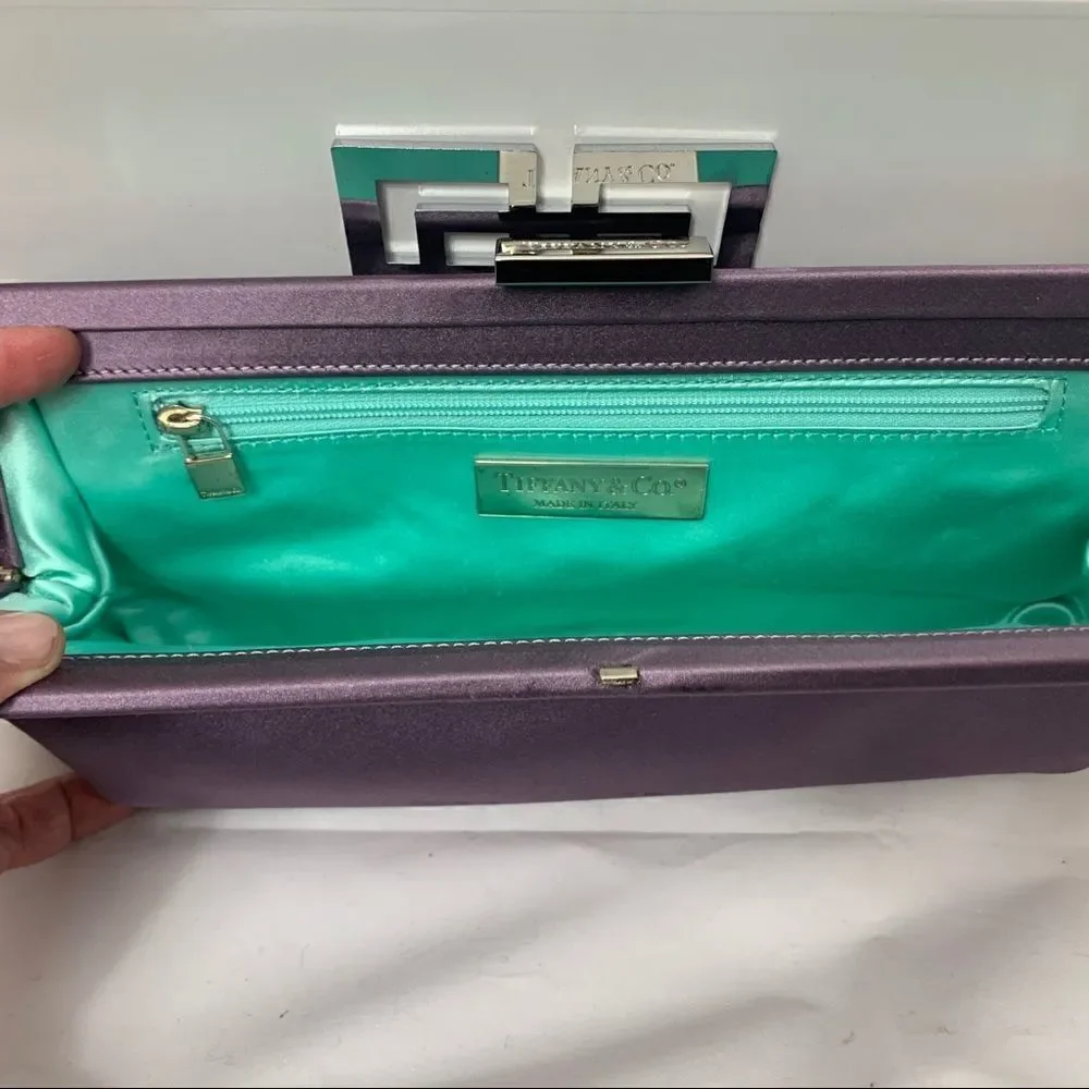 Tiffany & Co. Holly Satin Clutch - Purple - New